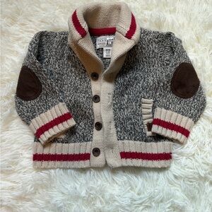 Roots Gray and Red Knit Sweater